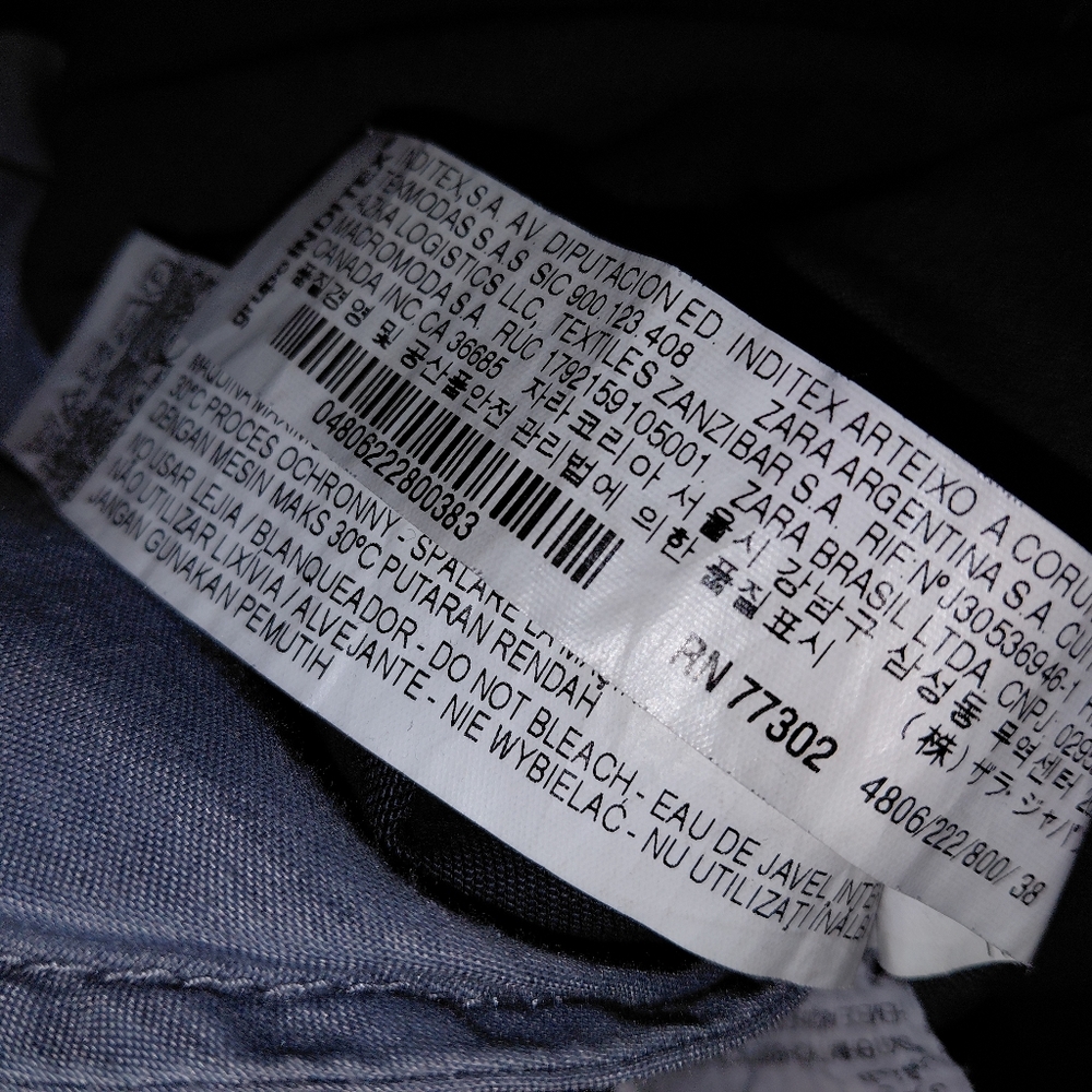 Zara Z1975 Mid Rise Skinny Jeans Black Ripped Knees 38 / 6 - Picture 16 of 16